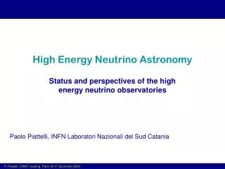 High Energy Neutrino Astronomy