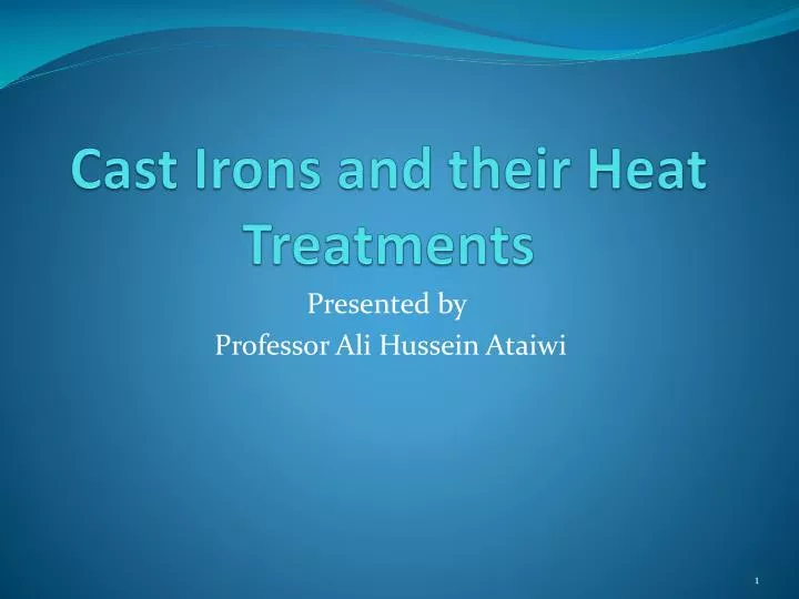 cast irons and their heat treatments