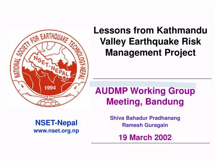 lessons from kathmandu valley earthquake risk management project