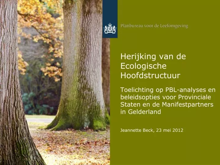 herijking van de ecologische hoofdstructuur