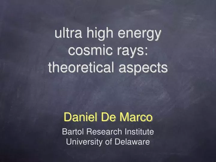 ultra high energy cosmic rays theoretical aspects