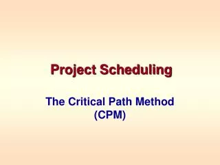 Project Scheduling