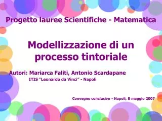 modellizzazione di un processo tintoriale