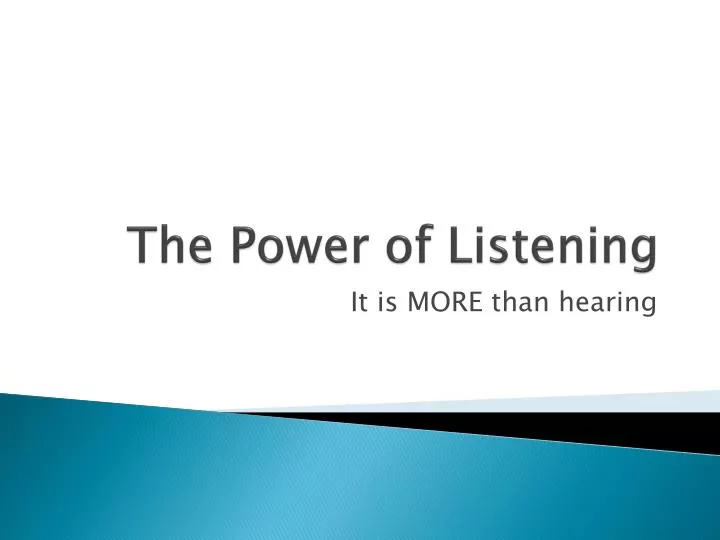 the power of listening