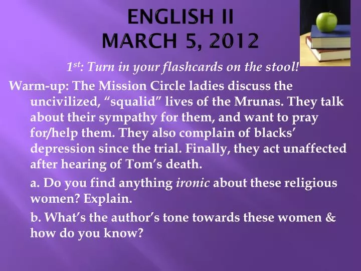 english ii march 5 2012