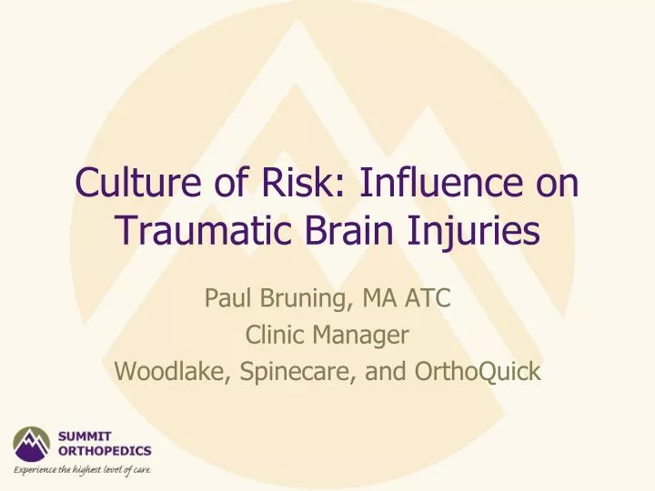 culture of risk influence on traumatic brain injuries
