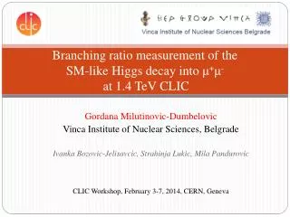 Branching ratio measurement of the SM-like Higgs decay into ? + ? - at 1.4 TeV CLIC