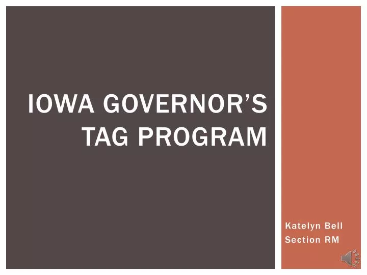 iowa governor s tag program