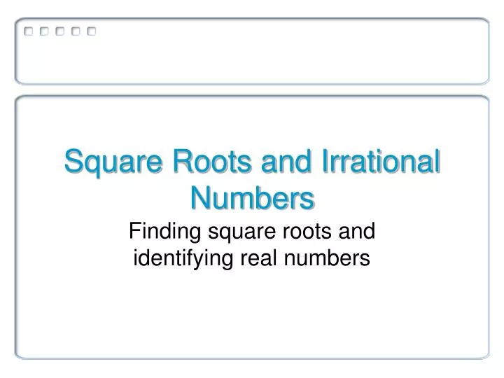 square roots and irrational numbers