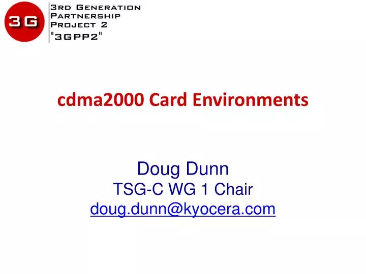 cdma2000 card environments