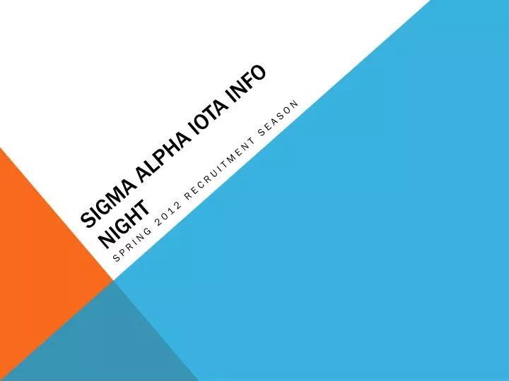 sigma alpha iota info night
