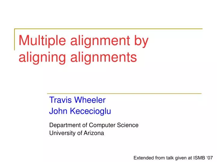 multiple alignment by aligning alignments