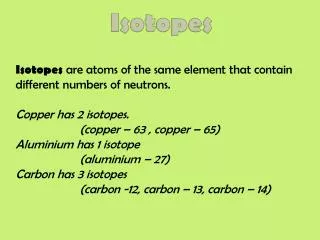 Isotopes