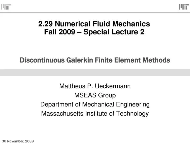 discontinuous galerkin finite element methods