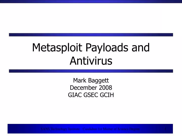 metasploit payloads and antivirus