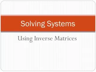solving systems