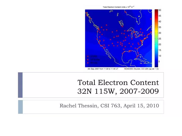 total electron content 32n 115w 2007 2009