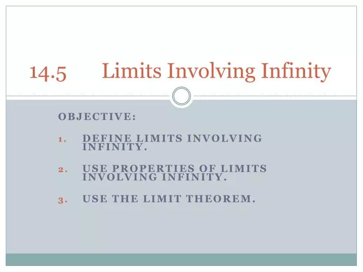 14 5 limits involving infinity
