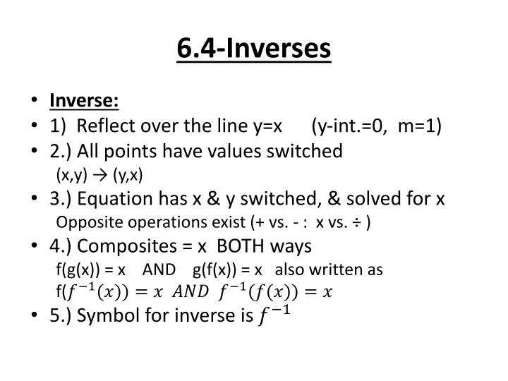 6 4 inverses