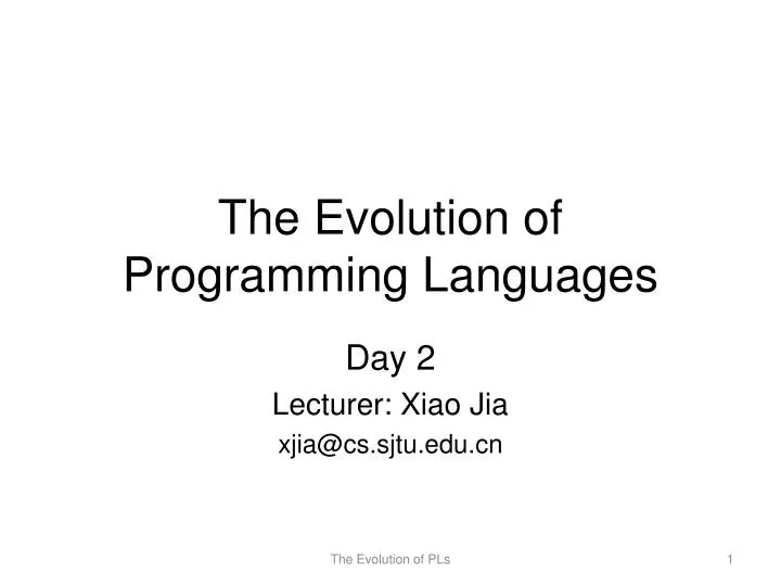 the evolution of programming languages
