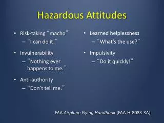 Hazardous Attitudes