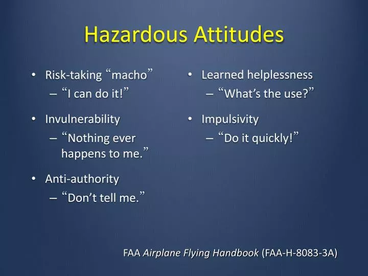 hazardous attitudes