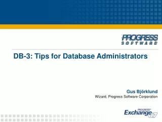 DB-3: Tips for Database Administrators