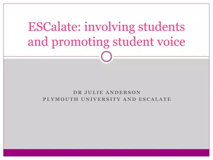 escalate involving students and promoting student voice