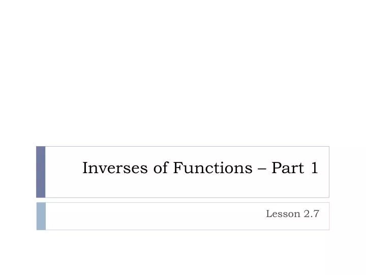 inverses of functions part 1
