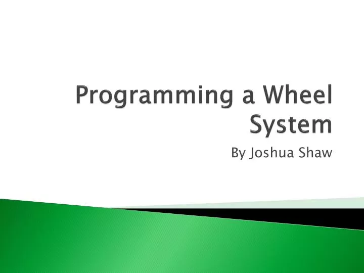 programming a wheel system