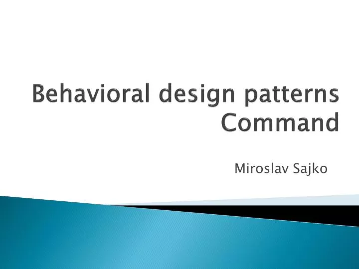 behavioral design patterns command
