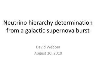 Neutrino hierarchy determination from a galactic supernova burst