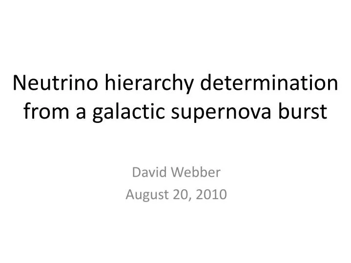 neutrino hierarchy determination from a galactic supernova burst