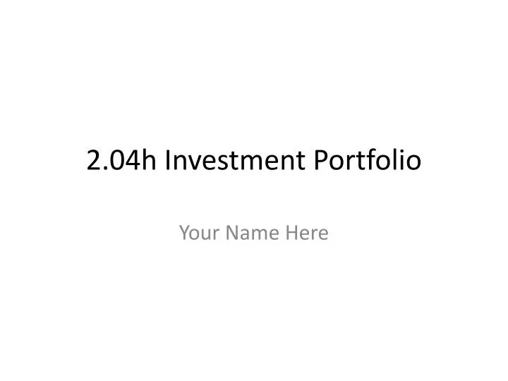 2 04h investment portfolio