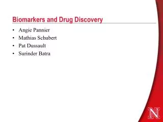 Biomarkers and Drug Discovery