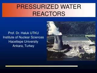 Prof. Dr. Haluk UTKU Institute of Nuclear Sciences Hacettepe University Ankara, Turkey