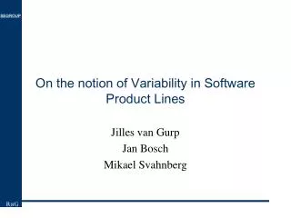 On the notion of Variability in Software Product Lines