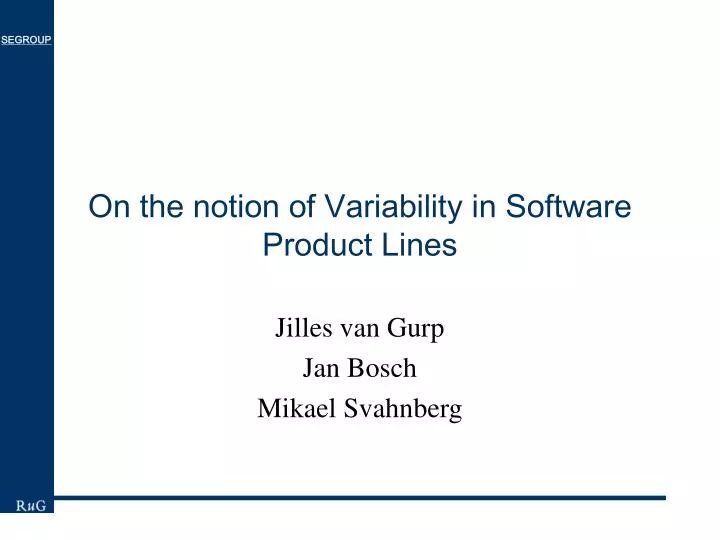 on the notion of variability in software product lines