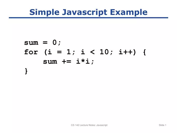 simple javascript example