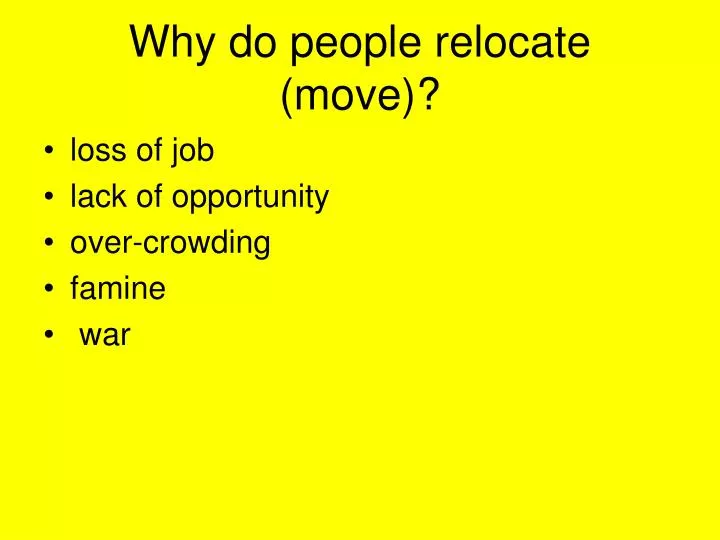 why do people relocate move