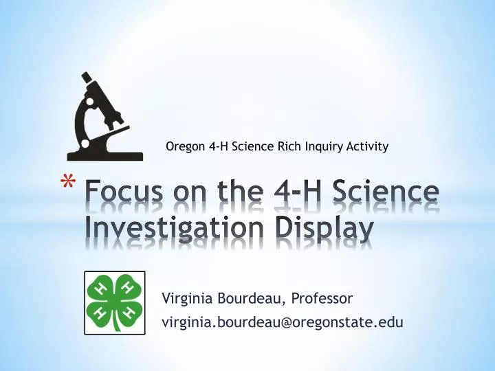 focus on the 4 h science investigation display