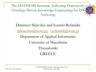 The MATHESIS Semantic Authoring Framework: Ontology-Driven Knowledge Engineering for ITS Authoring