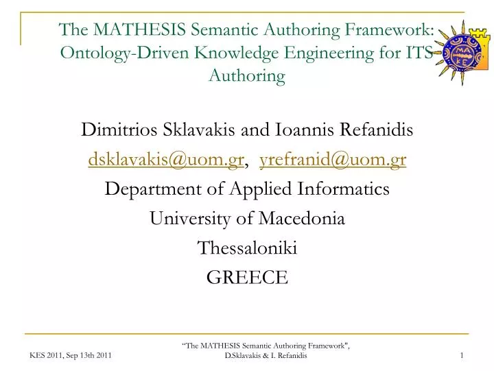 the mathesis semantic authoring framework ontology driven knowledge engineering for its authoring