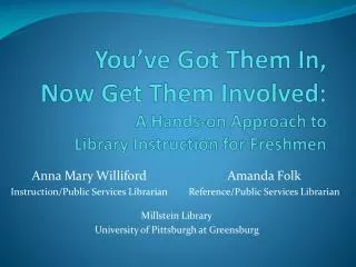 Amanda Folk Reference/Public Services Librarian