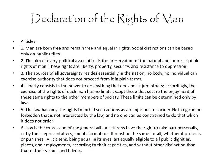 declaration of the rights of man