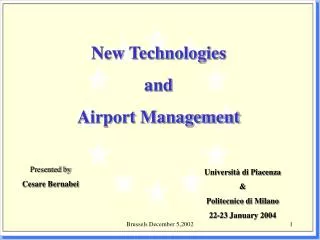 New Technologies and Airport Management