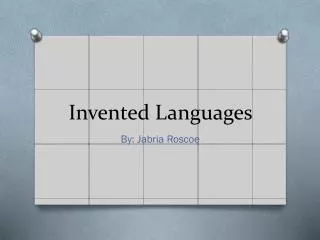 Invented Languages