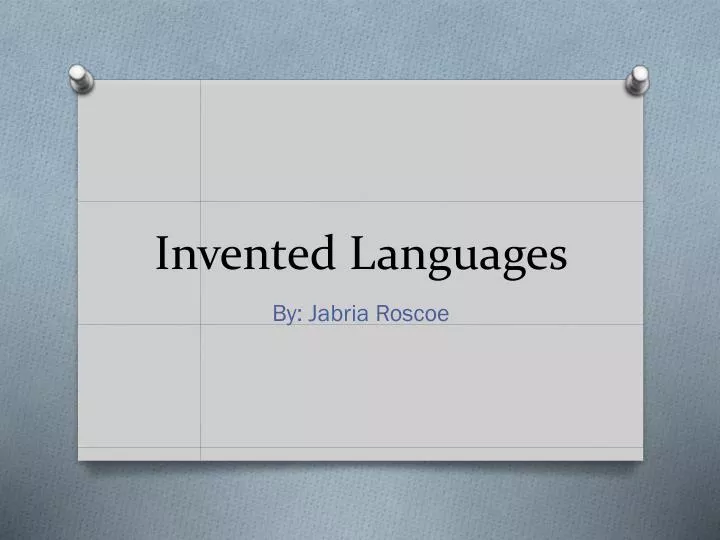 invented languages