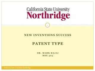 New Inventions Success Patent type Dr. MARK rajai MSE 303