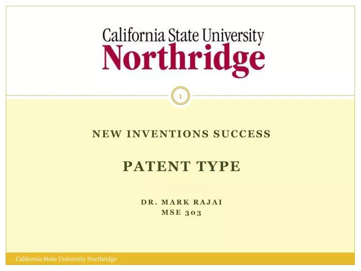 new inventions success patent type dr mark rajai mse 303